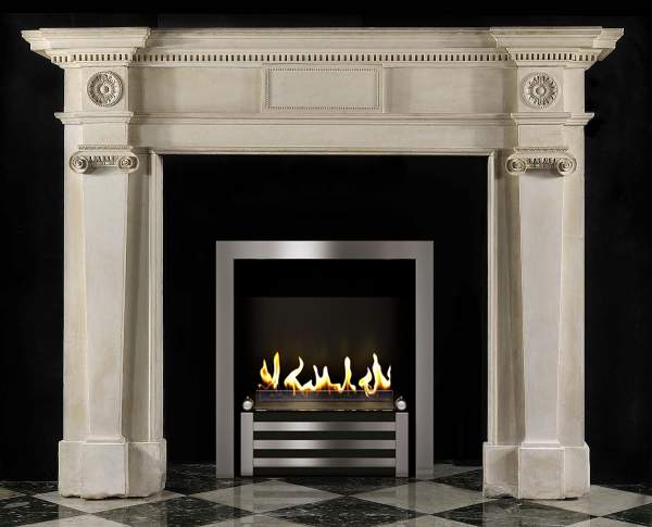 Биокамин в мраморном портале Firezo Rapido