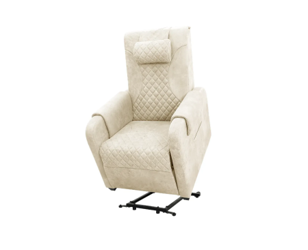 Массажное кресло реклайнер с подъемом FUJIMO LOUNGE UP F7003 ULFL Айвори (Orlando 1)