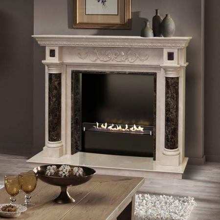 Биокамин в мраморном портале Firezo Caramella
